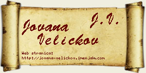 Jovana Veličkov vizit kartica